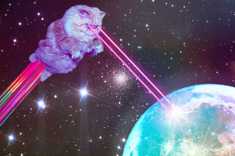 Illustration for article titled My God, It's Full Of Cats! The Very Best Artwork Of Cats In Space